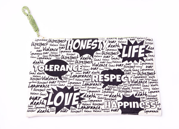 #NoViolence Computer Pouch- White