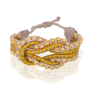 Open Knot Beaded Bracelet- Gold