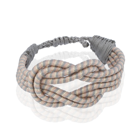 Open Knot Bracelet - Stripe Silver