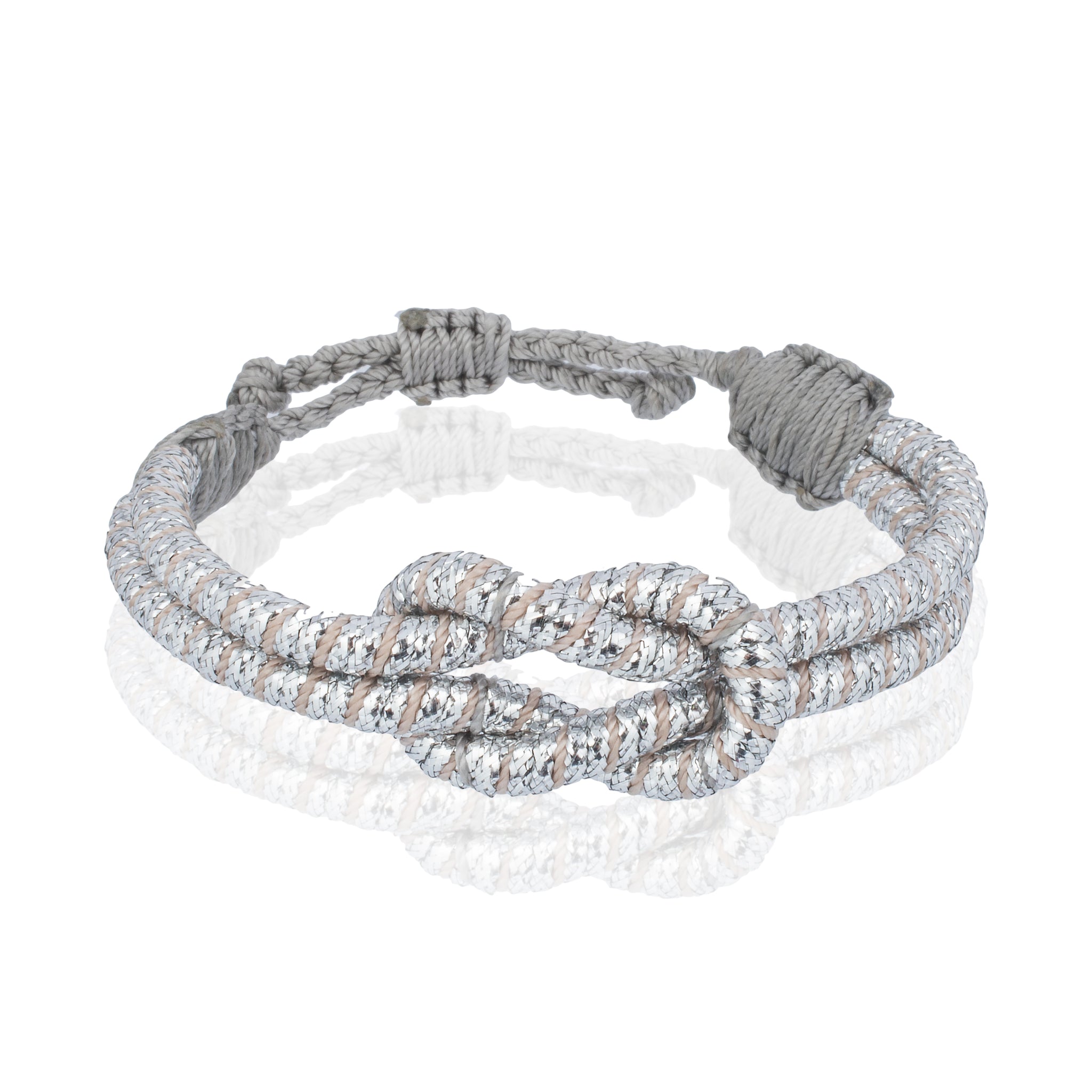 Open Knot Bracelet - Two Strand Silver