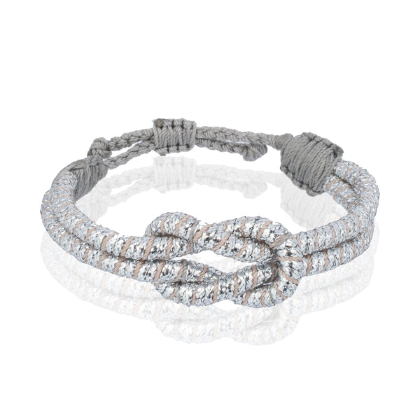 Open Knot Bracelet - Two Strand Silver