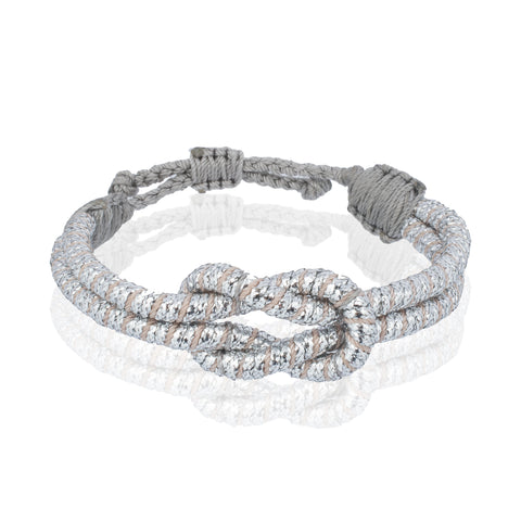 Open Knot Bracelet - Two Strand Silver
