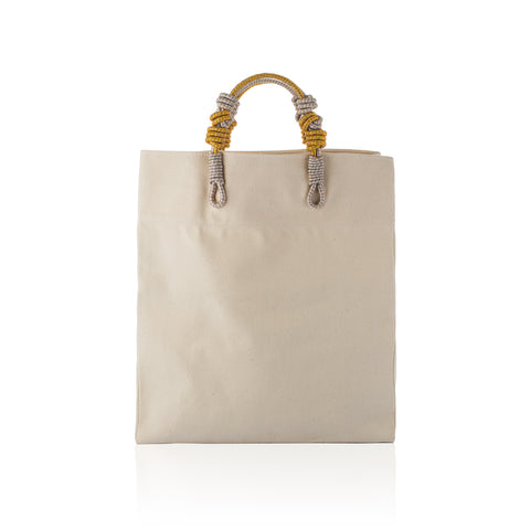 3 Knot Market Tote- Gold natural