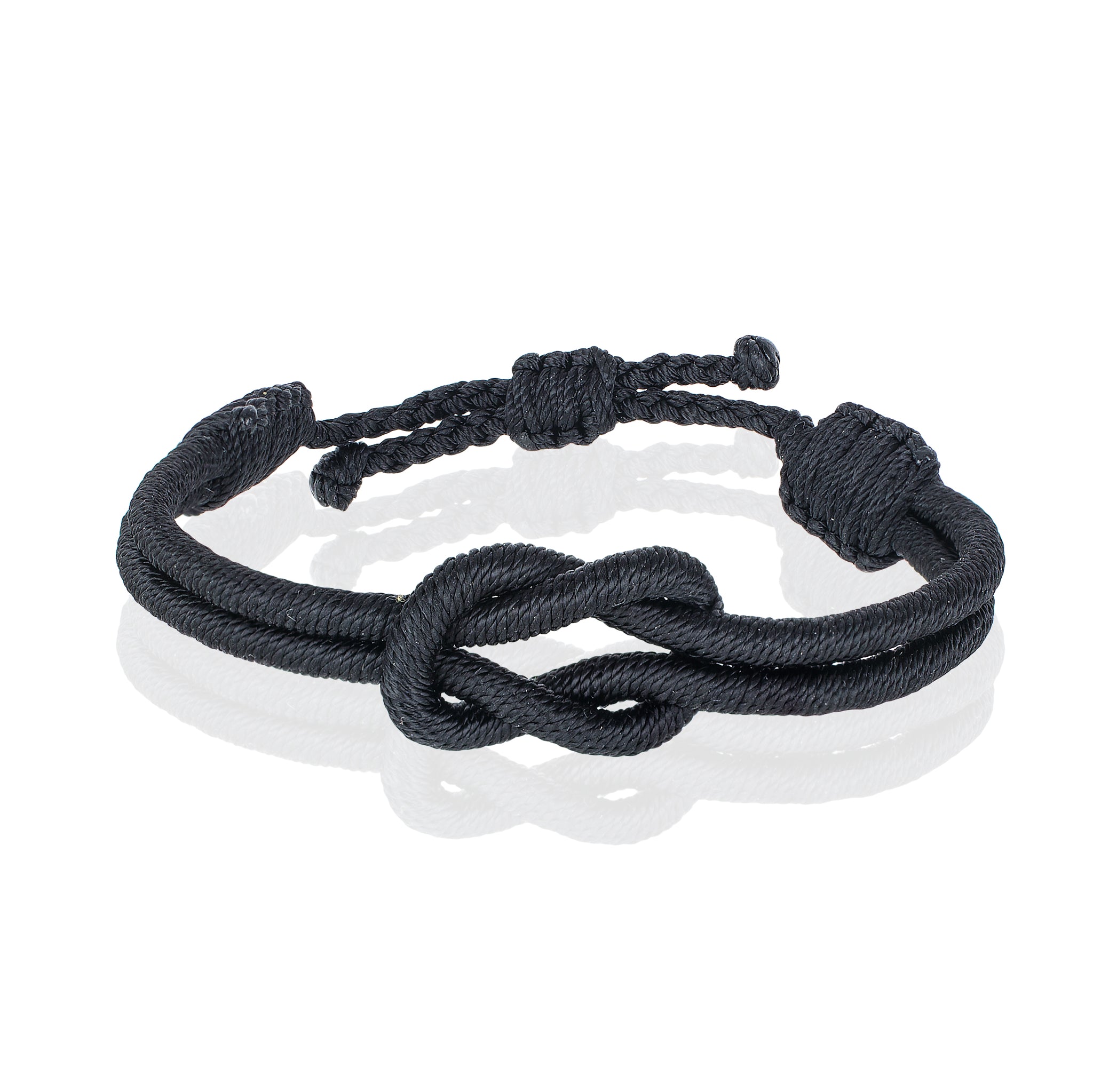Open Knot Bracelet - Two Strand Black