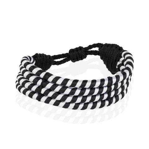 Teopan Bracelet - Four Strand Black & White