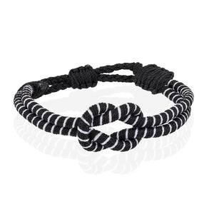 Open Knot Bracelet - Two Strand Black & White