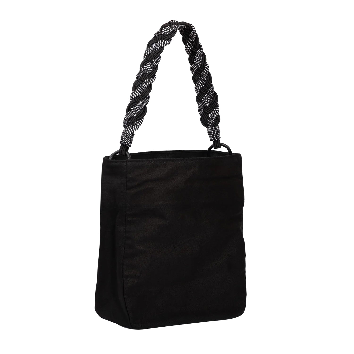 Lucrecia shoulder bag- Black and White braided straps