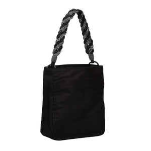 Lucrecia shoulder bag- Black and White braided straps