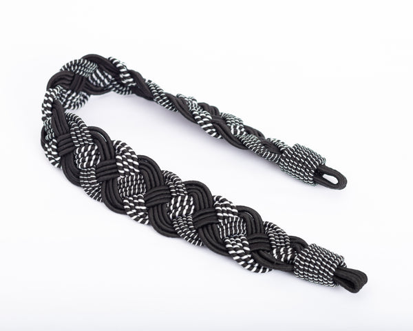Lucrecia shoulder bag- Black and White braided straps