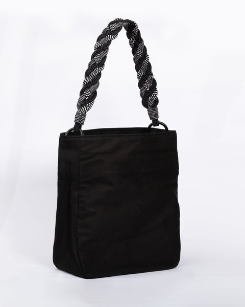 Lucrecia shoulder bag- Black and White braided straps