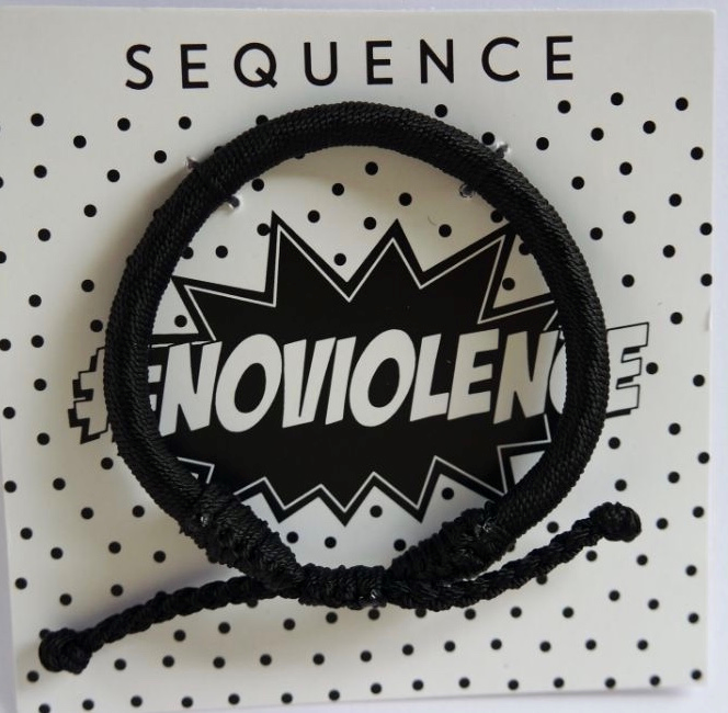 Sequence #Noviolence Bracelet- black