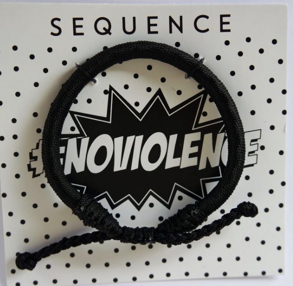 Sequence #Noviolence Bracelet- black